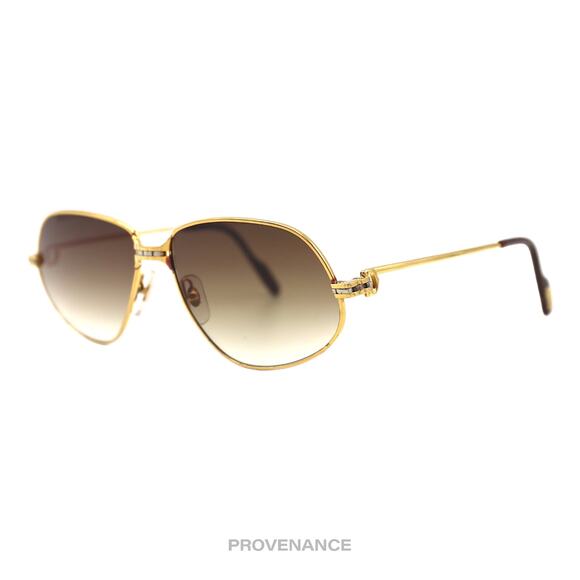 🔴 Cartier Panthere MM Sunglasses - Gold Brown 56 - Picture 2 of 13